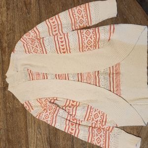 Cream and pink aztec cardigan